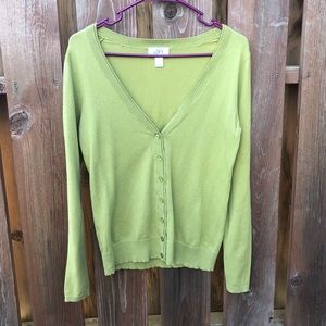 Ann Taylor LOFT cardigan green button up
